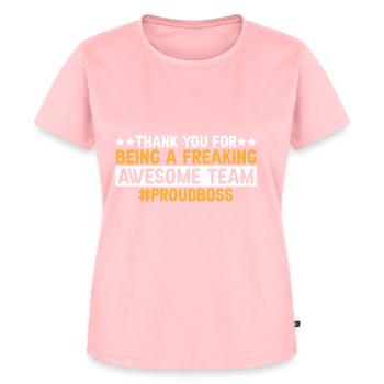 Merci d’être une équipe géniale 8 - T-shirt Premium bio Femme - rose - Devant - AI Model Female 172 dark (172cm)