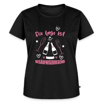 Die Lage ist besäufniserregend Sekt - Frauen Premium Bio T-Shirt - Schwarz - Vorne - Selfina (174cm)
