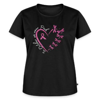 In October We Wear Pink Brustkrebs - Frauen Premium Bio T-Shirt - Schwarz - Vorne - Selfina (174cm)