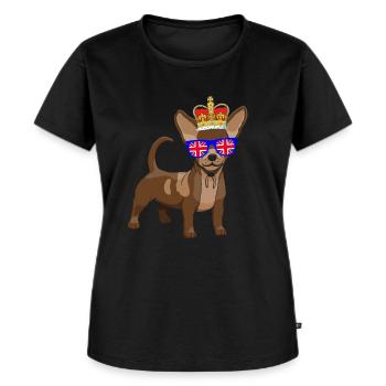 Chihuahua portant la couronne de la reine - T-shirt Premium bio Femme - noir - Devant - Selfina (174cm)