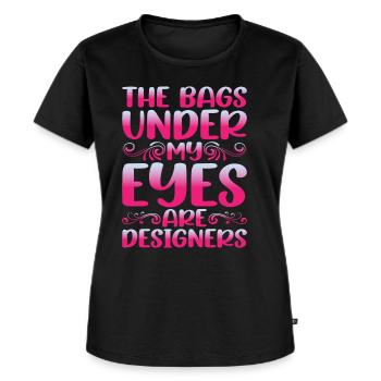 Les sacs sous mes yeux sont des designers 12 - T-shirt Premium bio Femme - noir - Devant - Selfina (174cm)