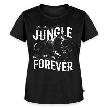 idée cadeau panthère noire chat sauvage félins - T-shirt Premium bio Femme - noir - Devant - Selfina (174cm)