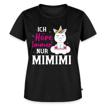Ich Höre Immer Nur MiMiMi - Frauen Premium Bio T-Shirt - Schwarz - Vorne - Selfina (174cm)
