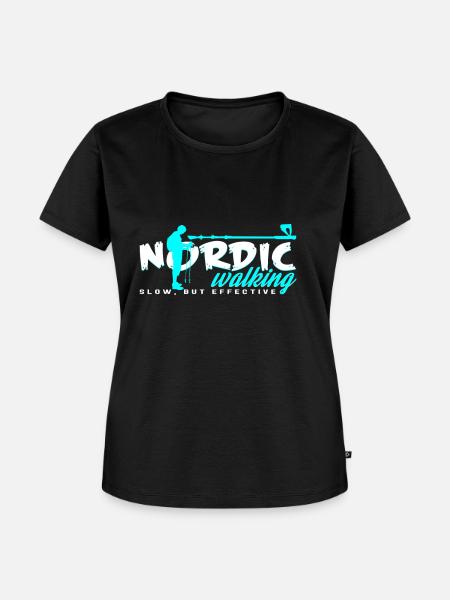 Nordic Walking - Frauen Premium Bio T-Shirt - Schwarz