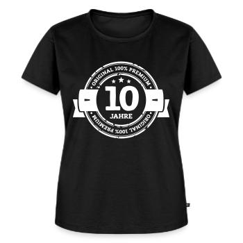 Original 10 Jahre - Frauen Premium Bio T-Shirt - Schwarz - Vorne - Selfina (174cm)