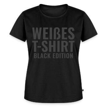 Weißes T-Shirt Black Edition - Frauen Premium Bio T-Shirt - Schwarz - Vorne - Selfina (174cm)