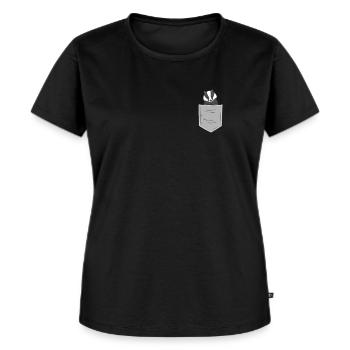 Dachs in der Brusttasche - Frauen Premium Bio T-Shirt - Schwarz - Vorne - Selfina (174cm)