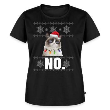 Grumpy Xmas Cat No Ugly Christmas Cats Gifts - Frauen Premium Bio T-Shirt - Schwarz - Vorne - Selfina (174cm)