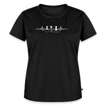 Chemiker Herzschlag - Chemielaborant Chemie Nerd - Frauen Premium Bio T-Shirt - Schwarz - Vorne - Selfina (174cm)