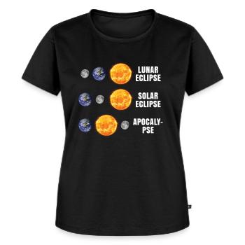 Astronomy Lunar Solar Eclipse Apocalypse - Frauen Premium Bio T-Shirt - Schwarz - Vorne - Selfina (174cm)