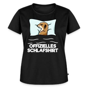 Offizielles Schlafshirt Erdmännchen Nachthemd - Frauen Premium Bio T-Shirt - Schwarz - Vorne - Selfina (174cm)