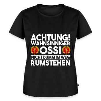 Ostdeutschland Ossi Deutschland DDR - Frauen Premium Bio T-Shirt - Schwarz - Vorne - Selfina (174cm)