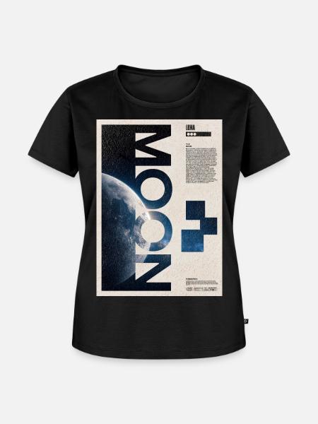 Mondbahn-Typografie-Poster - Frauen Premium Bio T-Shirt - Schwarz