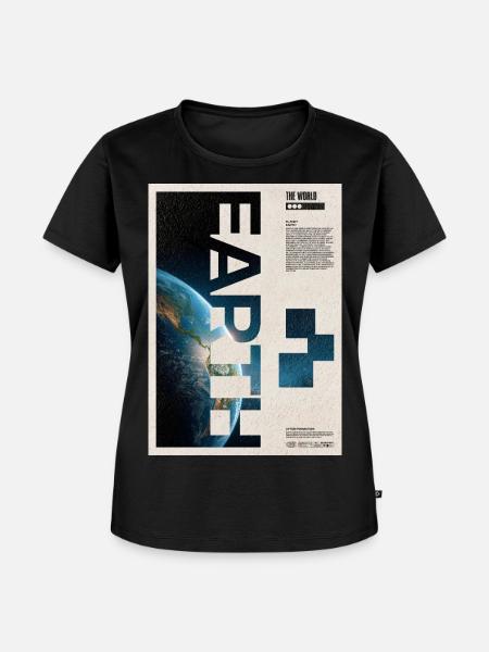 Earth Split Poster-Design - Frauen Premium Bio T-Shirt - Schwarz