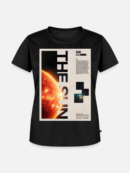 Vertikale Typografie des Sonnenausbruchs - Frauen Premium Bio T-Shirt - Schwarz