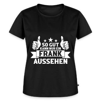 Frank - Frauen Premium Bio T-Shirt - Schwarz - Vorne - Selfina (174cm)
