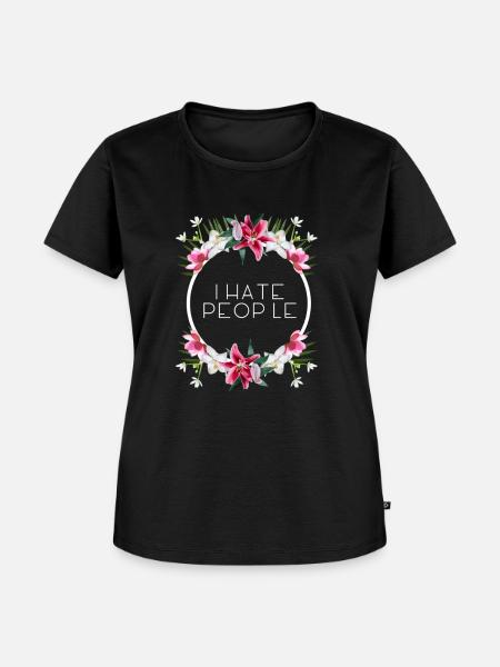 I hate people - Frauen Premium Bio T-Shirt - Schwarz
