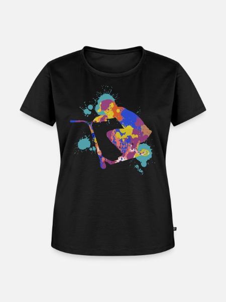 Scooter trick - Frauen Premium Bio T-Shirt - Schwarz