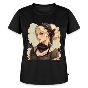 Spreewald - Frauen Premium Bio T-Shirt - Schwarz - Vorne - Selfina (174cm)
