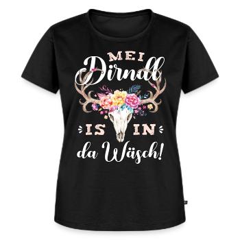 Trachtenshirt Damen Trachten T-Shirt Dirndl Ersatz - Frauen Premium Bio T-Shirt - Schwarz - Vorne - Selfina (174cm)