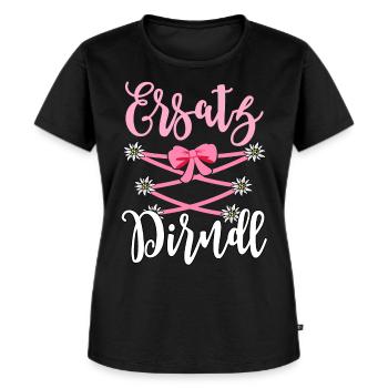Trachtenshirt Damen Trachten T-Shirt Dirndl Ersatz - Frauen Premium Bio T-Shirt - Schwarz - Vorne - Selfina (174cm)