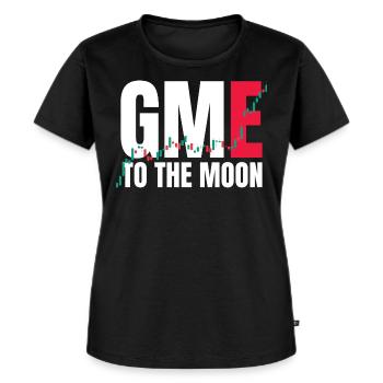 Gamestop To The Moon GME Aktie Meme stock - Frauen Premium Bio T-Shirt - Schwarz - Vorne - Selfina (174cm)