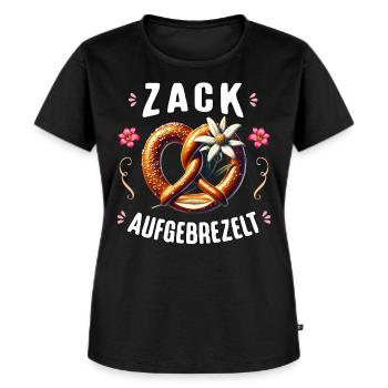 Trachtenshirt Damen Trachten T-Shirt Dirndl Ersatz - Frauen Premium Bio T-Shirt - Schwarz - Vorne - Selfina (174cm)