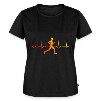 Fitness Femmes Course à pied Jogging Jogging Hommes - T-shirt Premium bio Femme - noir - Devant - Selfina (174cm)