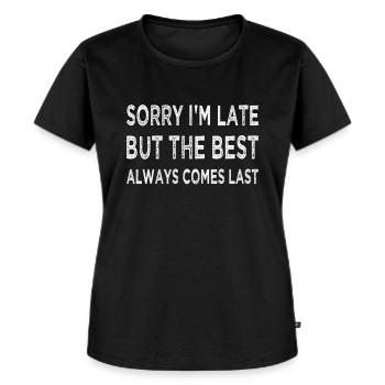 Rolig ursäkt för elever / studenter / kollegor - Ekologisk premium-T-shirt dam - svart - Fram - Selfina (174cm)
