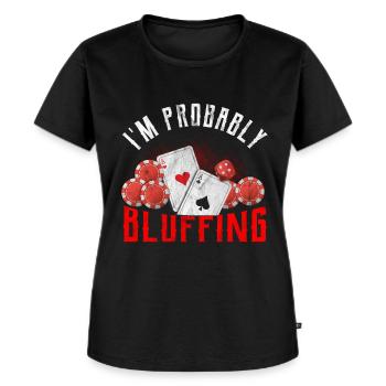 Poker Bluff Casino Royal Flush Jeux à la maison complète - T-shirt Premium bio Femme - noir - Devant - Selfina (174cm)