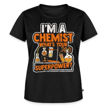 Chemistry alchemy biochemistry formula molecule proton - Women's Premium Organic T-shirt - black - Front - Selfina (174cm)