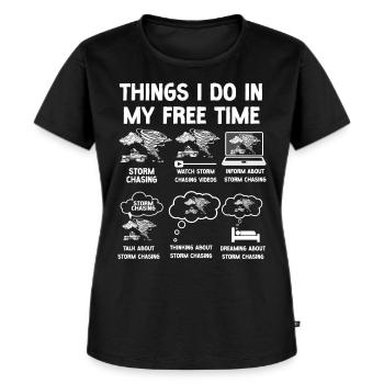 Storm Chaser Hurricane Meteorology - Frauen Premium Bio T-Shirt - Schwarz - Vorne - Selfina (174cm)