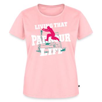Parkour Free Running Traceur - T-shirt Premium bio Femme - rose - Devant - AI Model Female 172 dark (172cm)