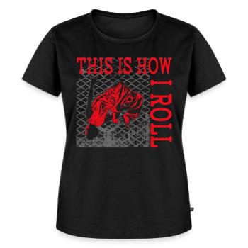 Parkour Free Running Traceur - T-shirt Premium bio Femme - noir - Devant - Selfina (174cm)