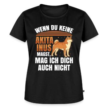 Akita Inu nicht mögen Japan Hund Shiba Inu - Frauen Premium Bio T-Shirt - Schwarz - Vorne - Selfina (174cm)