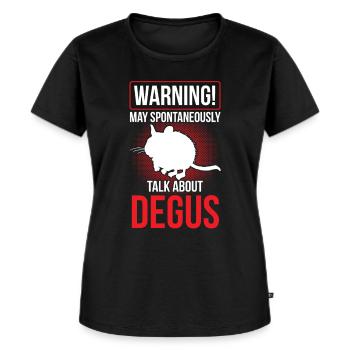 Redet über Degu Nagetier Stauchratte - Frauen Premium Bio T-Shirt - Schwarz - Vorne - Selfina (174cm)