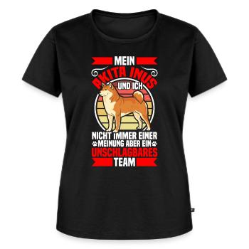Akita Inu ist unschlagbar japanischer Akita Inu - Frauen Premium Bio T-Shirt - Schwarz - Vorne - Selfina (174cm)
