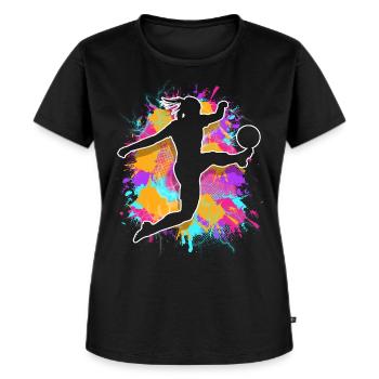 Fußballerin Fußball Frauenfußball - Frauen Premium Bio T-Shirt - Schwarz - Vorne - Selfina (174cm)