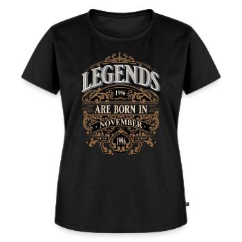 1996 November Born Birthday Year of birth - Women's Premium Organic T-shirt - black - Front - Selfina (174cm)
