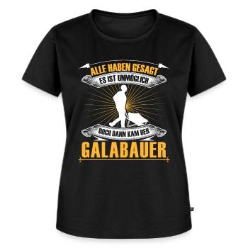 Galabauer ist unmöglich Landschaftsbauer - Frauen Premium Bio T-Shirt - Schwarz - Vorne - Selfina (174cm)