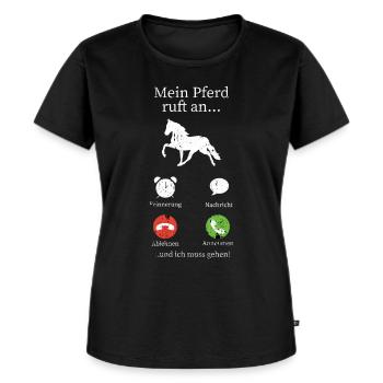Pferde Pferdespruch - Frauen Premium Bio T-Shirt - Schwarz - Vorne - Selfina (174cm)