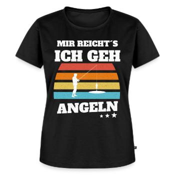 Angeln Mir Reicht´s - Frauen Premium Bio T-Shirt - Schwarz - Vorne - Selfina (174cm)