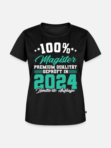 Magister 2024 Spruch Magisterabschluss - Frauen Premium Bio T-Shirt - Schwarz