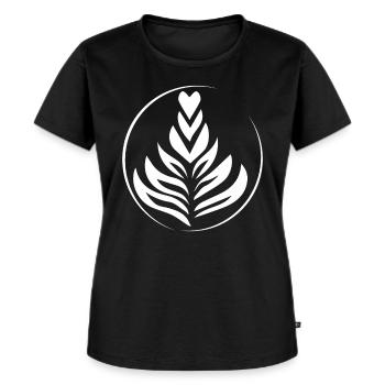 Barista Latte Art Flower For Coffee Lover - Frauen Premium Bio T-Shirt - Schwarz - Vorne - Selfina (174cm)