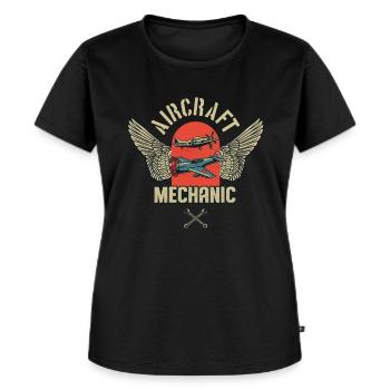 Mécanicien aéronautique Aviation Mécanicien de vol Aéronefs - T-shirt Premium bio Femme - noir - Devant - Selfina (174cm)
