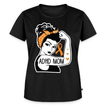 ADHD Mom For ADHD Awareness Month - Frauen Premium Bio T-Shirt - Schwarz - Vorne - Selfina (174cm)
