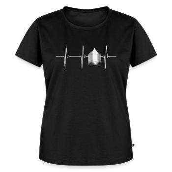 Orgel EKG Herzschlag - Frauen Premium Bio T-Shirt - Schwarz - Vorne - Selfina (174cm)