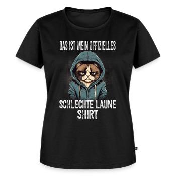 Lustiger Spruch Katze Sarkasmus Schlechte Laune - Frauen Premium Bio T-Shirt - Schwarz - Vorne - Selfina (174cm)