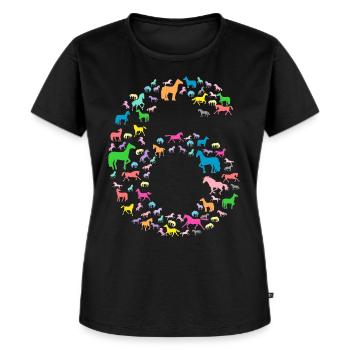 SECHS JAHRE MIT PFERDEN UND EINHÖRNERN - Frauen Premium Bio T-Shirt - Schwarz - Vorne - Selfina (174cm)