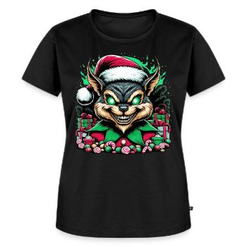 Saboter la rébellion des écureuils de Noël. - T-shirt Premium bio Femme - noir - Devant - Selfina (174cm)